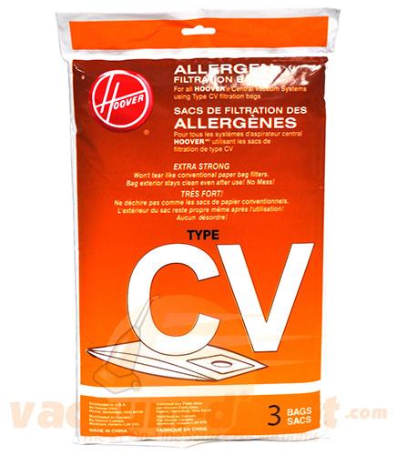 Hoover Type CV Allergen Filtration Vacuum Bags for Central Vacuum Systems 2 Pack Genuine Hoover Parts H-401011CV