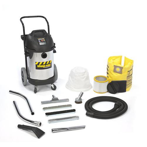 Shop-Vac 10 Gallon Stainless Steel Commercial Professional Wet/Dry Vacuum w/ Dolly 4.0 Peak HP 9241110
