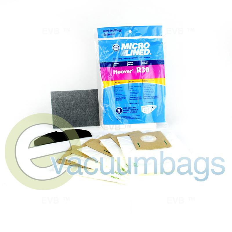 Hoover R30 Micro-Lined Paper Vacuum Bags by DVC 5 Pack + 2 Filters 614548 HR-1488