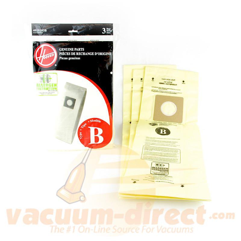 Hoover Style B Allergen Filtration Commercial Upright Bags 3 Pack 39-2400-07