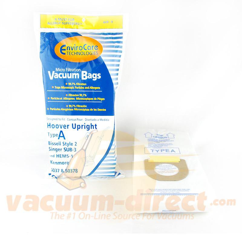 Hoover Type A Generic Micro Filtration Vacuum Bags by EnviroCare 9 Pack 809-9 38-2440-04