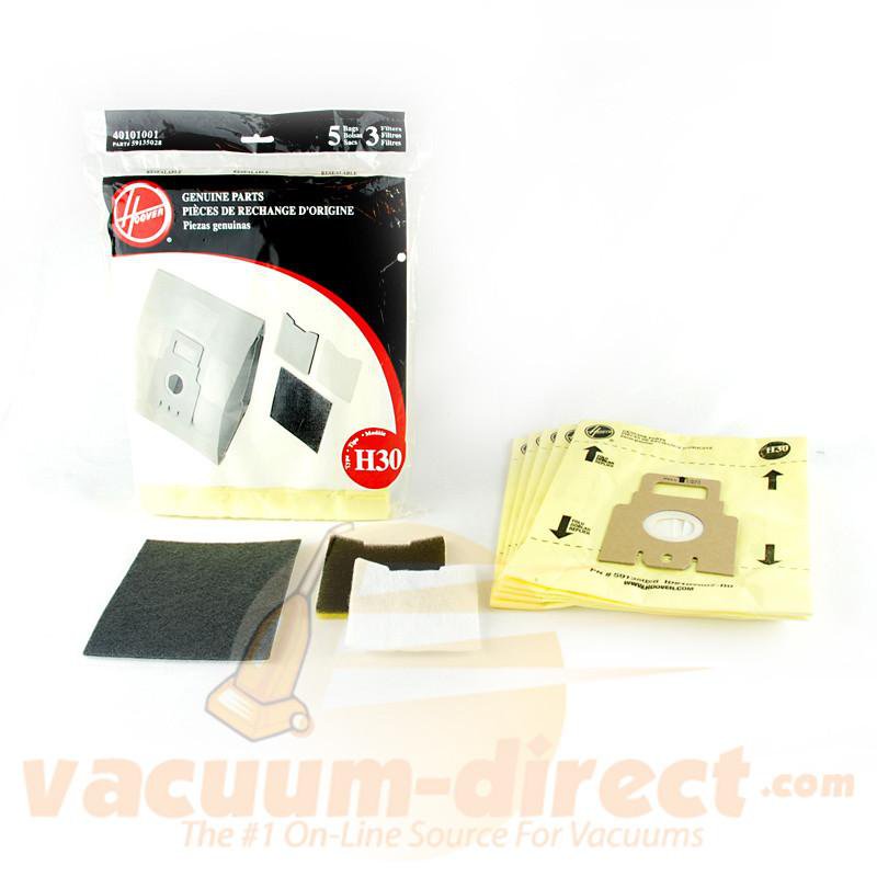 Hoover Type H30+ Canister Bag and Filter Set 5 bags & 3 Filters Genuine Hoover Parts 41-2440-01