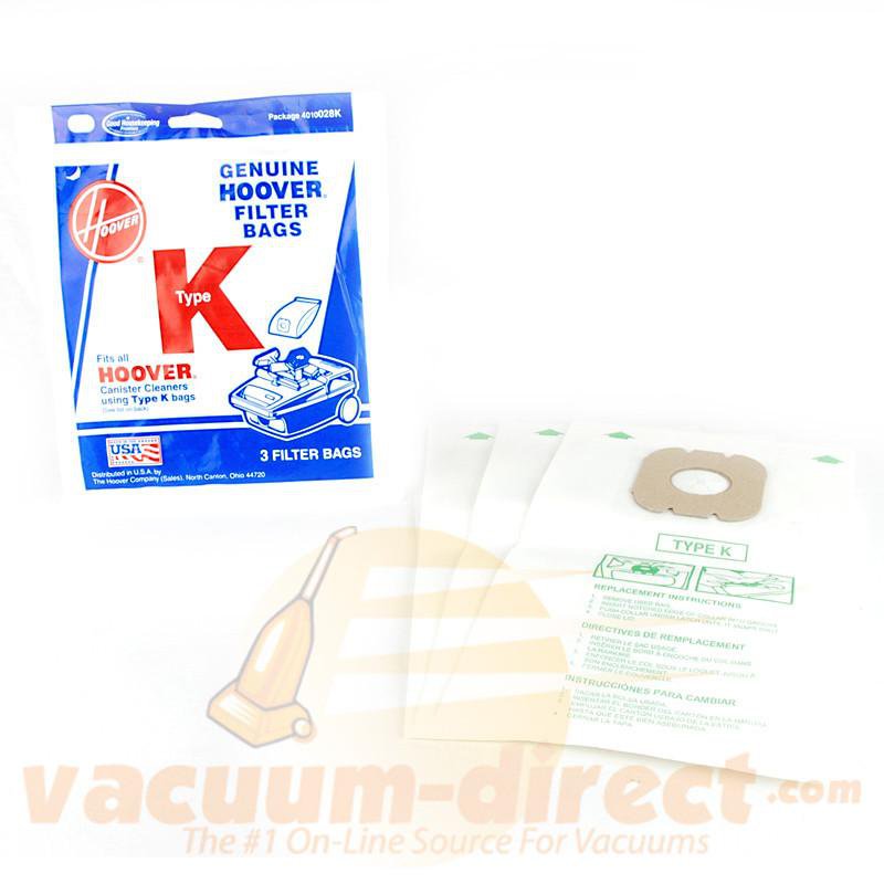 Hoover Type K Spirit Canister Vacuum Bags 3 Pack 41-2420-09