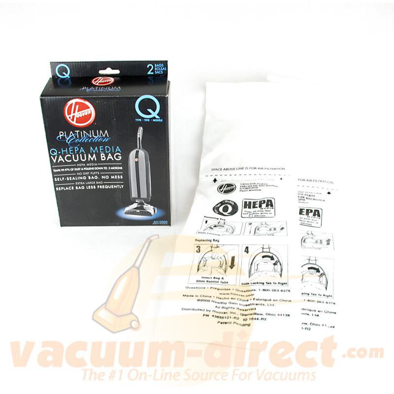 Hoover Type Q HEPA Large Capacity Vacuum Bags 2 Pack Genuine Hoover Parts 39-2402-05