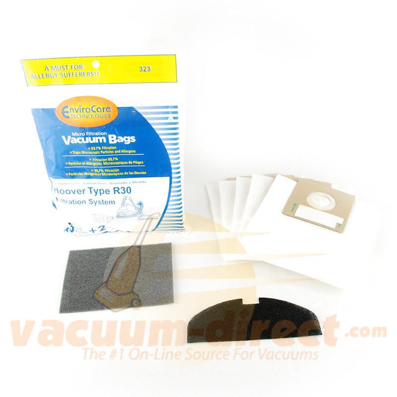 Hoover Type R30 Generic Filtration System by EnviroCare 5 Bags and 2 Filters 323 40-2425-01