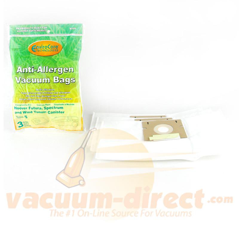 Hoover Type S Generic Anti-Allergen Canister Vacuum Bags by EnviroCare 3 Pack A109 40-2442-04