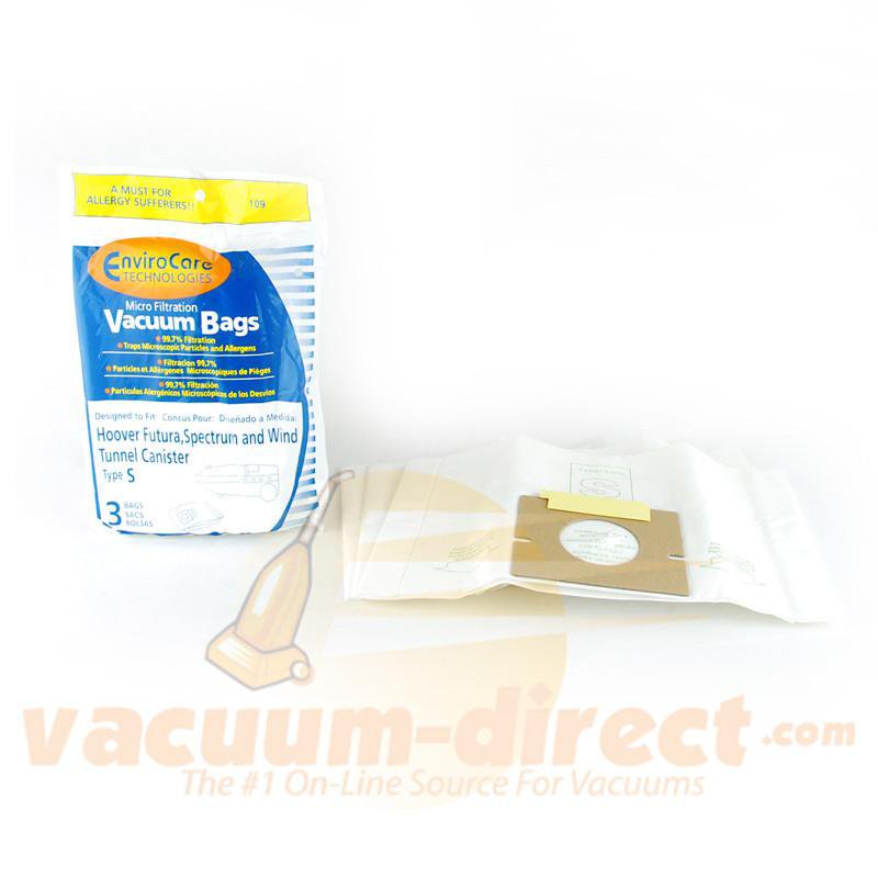 Hoover Type S Micro-Lined Vacuum Bags by Envirocare 3 Pack 109 40-2441-05