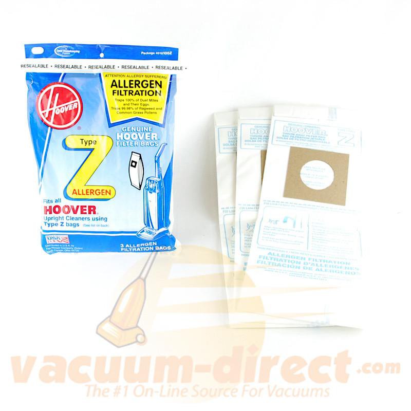 Hoover Type Z Allergen Filtration Upright Vacuum Bags 3 Pack Genuine Hoover Parts 39-2446-01