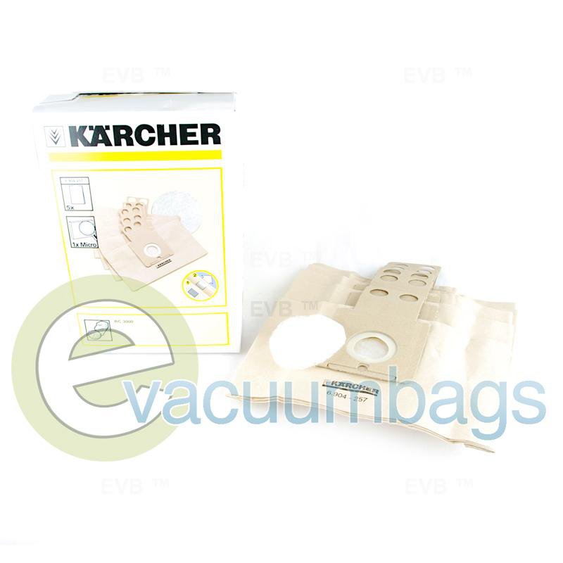 Karcher RC3000 Robocleaner Filter Vacuum Bag 5 Pack + 1 Micro Filter 6.904-257 KA-1400