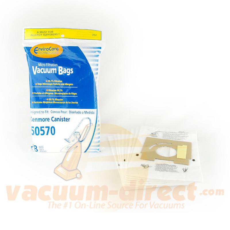 Kenmore Type I & Panasonic Type C-13 Generic Canister Vacuum Bags by EnviroCare 8 Pack 202 46-2453-08