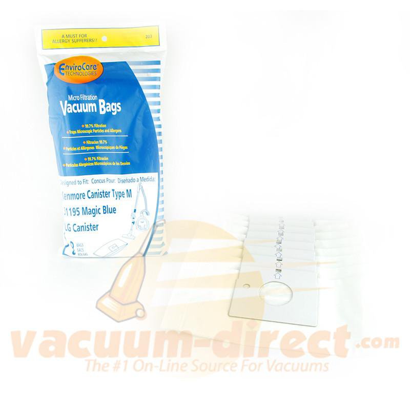 Kenmore Type M Generic Canister Vacuum Bags by EnviroCare 8 Pack 203 46-2454-05