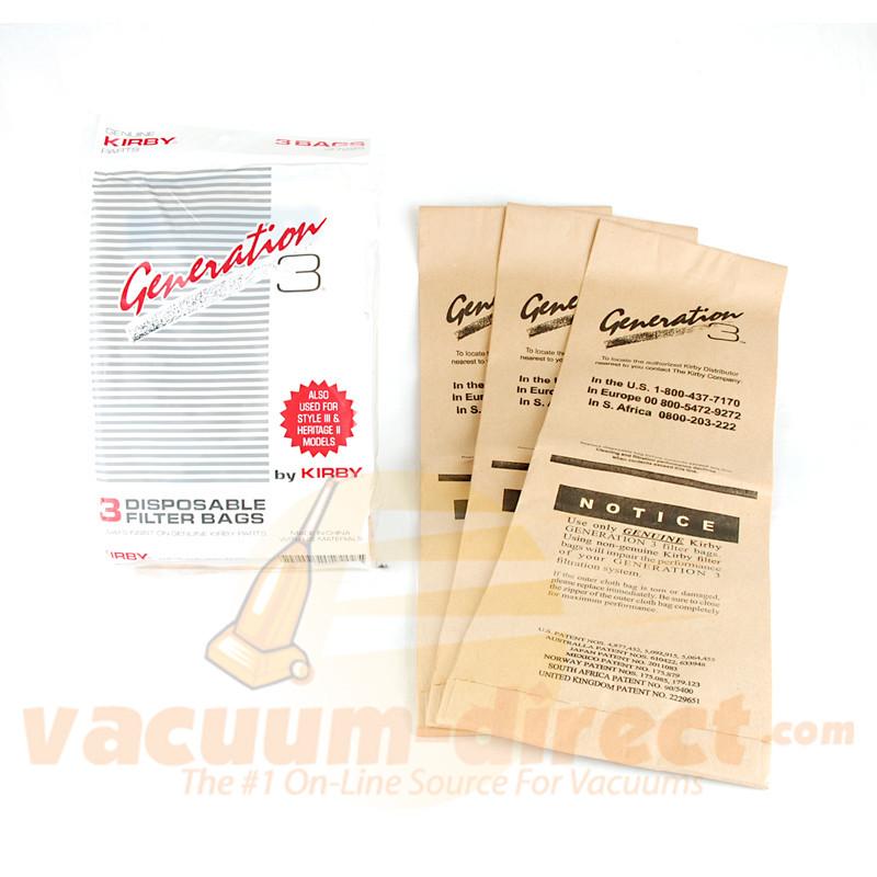 Kirby Generation 3 Disposable Vacuum Bags 3 Pack 49-2419-07