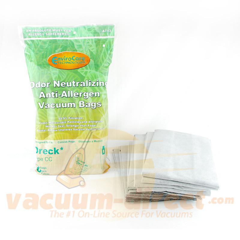 Oreck Type CC Generic Anti-Allergen Odor Neutralizing Vacuum Bags by EnviroCare 8 Pack A713 58-2423-06
