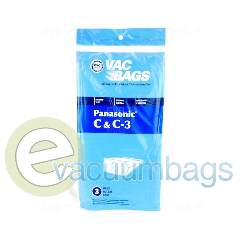 Panasonic Type C C-3 Canister Paper Vacuum Bags by DVC 3 Pack 405485 PR-1425