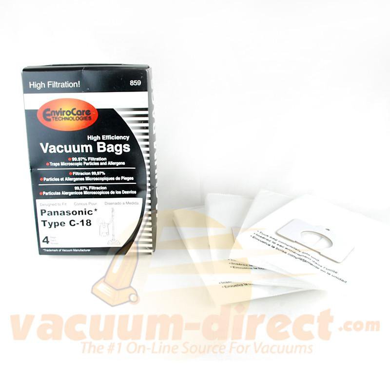 Panasonic Type C-18 Generic HEPA Vacuum Bags by EnviroCare 4 Pack 859 62-2420-03