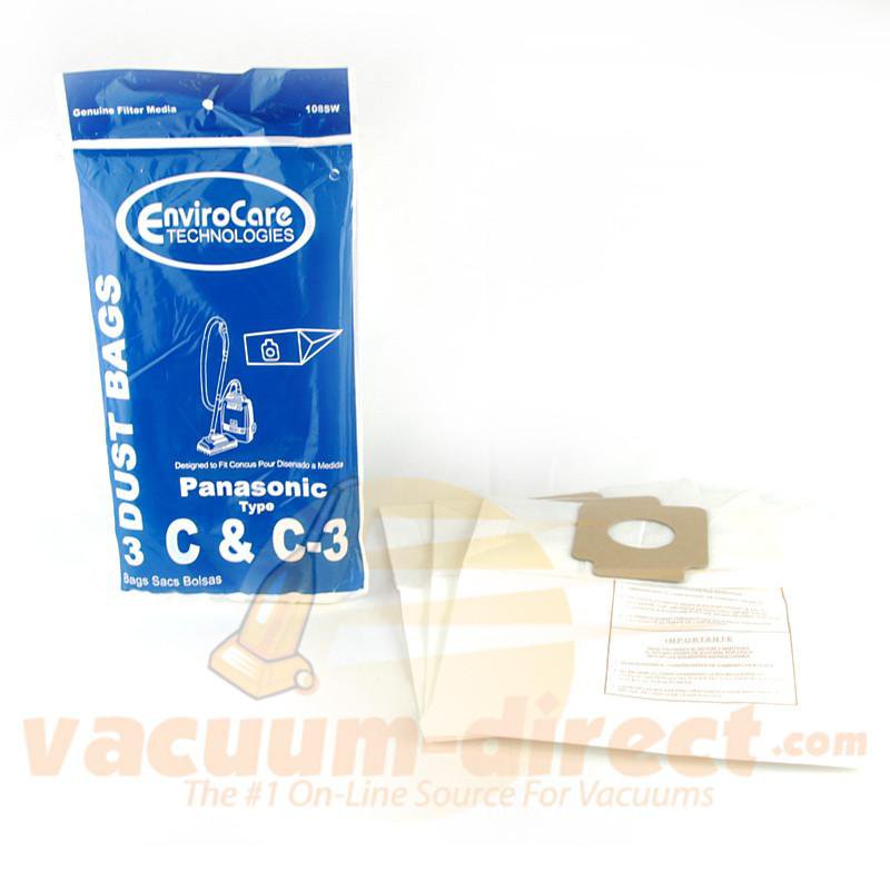 Panasonic Type C C-3 Generic Vacuum Bags by EnviroCare 3 Pack 108SW 62-2405-01
