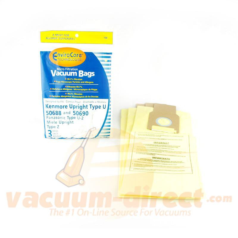 Panasonic Type U-2 Generic Vacuum Bags by EnviroCare 3 Pack 159 46-2449-05