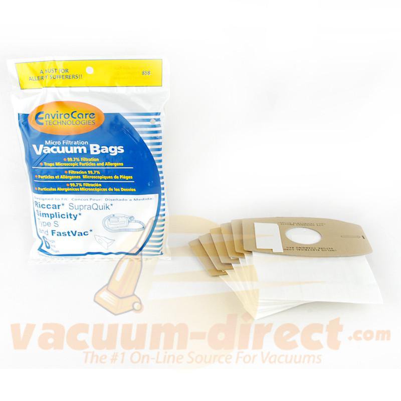 Riccar SupraQuick & Simplicity Type S Generic Vacuum Bags by EnviroCare 6 Pack 858 54-2428-02