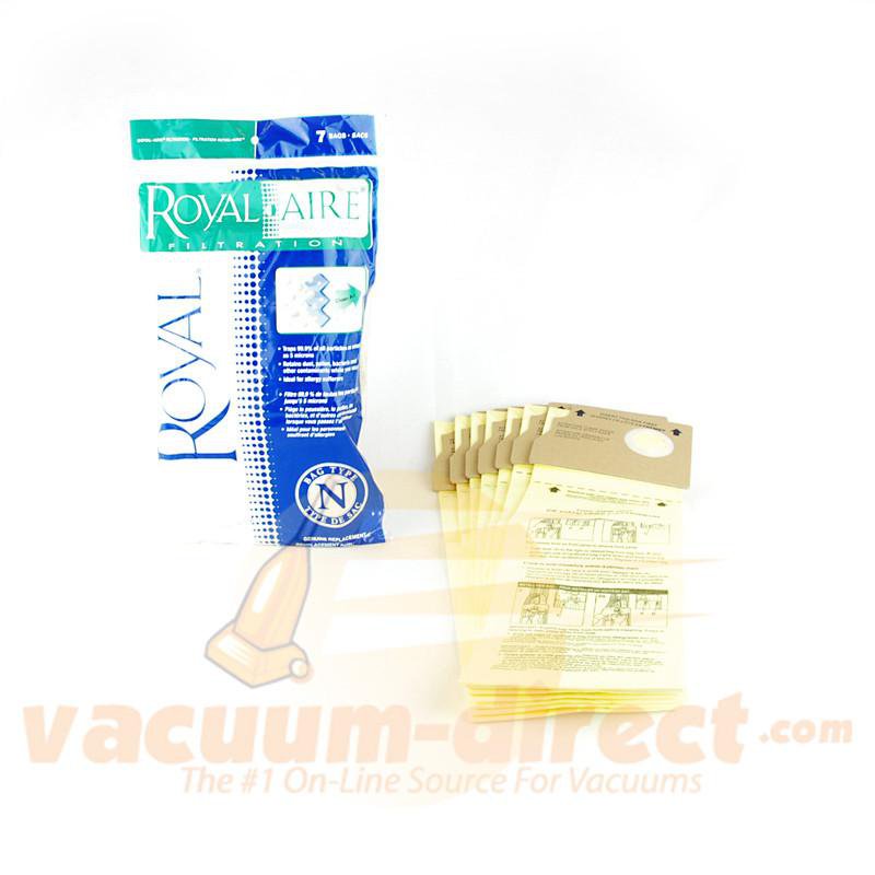 Royal Type N Royal-Aire Filtration Bags for Dual Motor Uprights 7 Pack Genuine Royal 81-2423-07