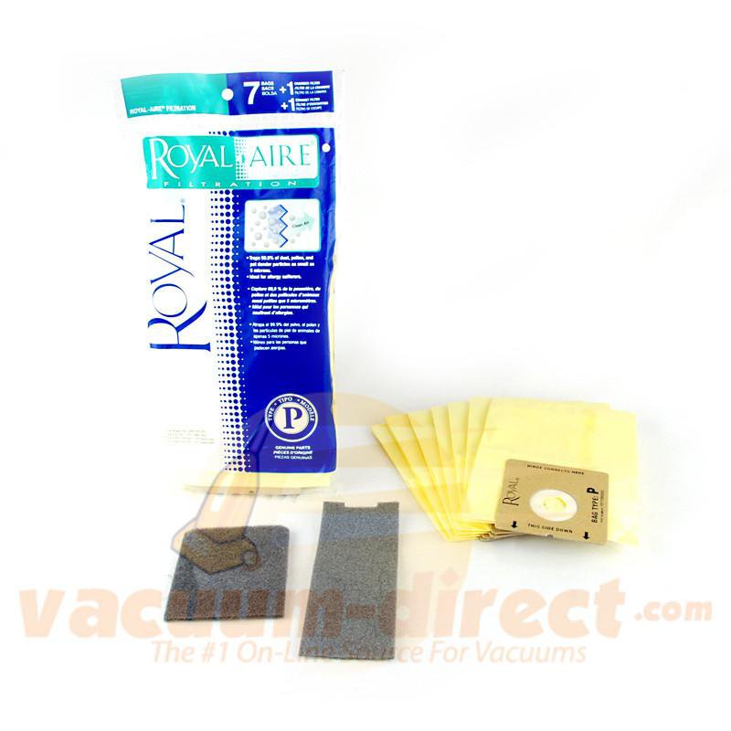 Royal Type P Royal-Aire Filtration Canister Set 7 Bags & 2 Filters Genuine Royal 83-2455-06