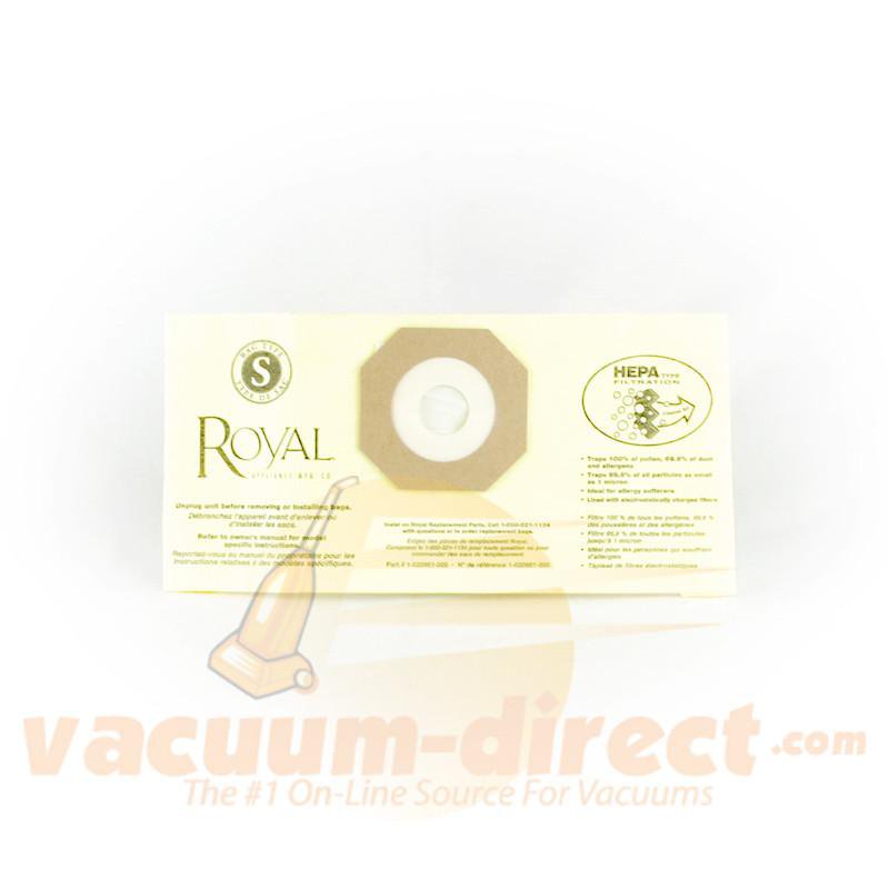 Royal Type S HEPA Filtration Vacuum Bag Single Bag Genuine Royal 83-2448-06
