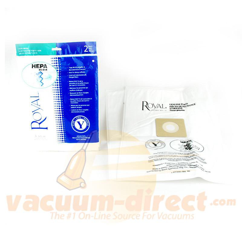 Royal Type Y HEPA Filter Vacuum Bags 2 Pack Genuine Royal 81-2435-03