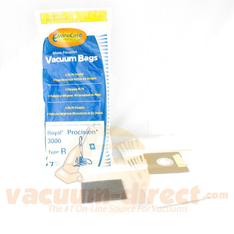Royal Dirt Devil Style R Micro Filtration Bag & Filter Set EnviroCare 7 Bags & 1 Filter  215 82-2434-09