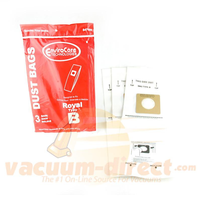 Royal Type B Generic Vacuum Bags by EnviroCare 3 Pack 847SW ROR-1402