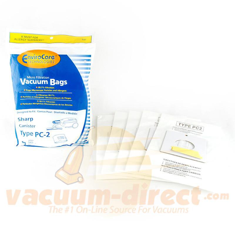 Sharp Type PC-2 Generic Micro Filtration Canister Vacuum Bags by EnviroCare 5 Pack 843 86-2406-09