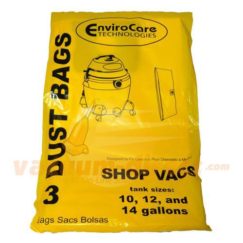 Shop Vac 10-14 Gallon Tank Generic Vacuum Bags by EnviroCare 3 Pack 770SW 88-2419-04