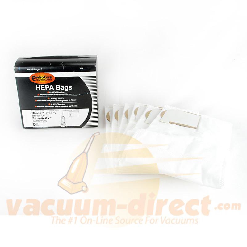 Simplicity Sychrony Style W Generic HEPA Vacuum Bags by EnviroCare 6 bags 854 52-2436-05