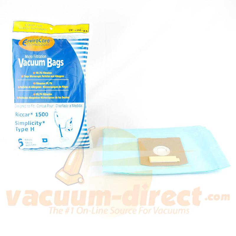 Simplicity Type H Generic Vacuum Bags by EnviroCare 6 Pack  811 54-2420-02