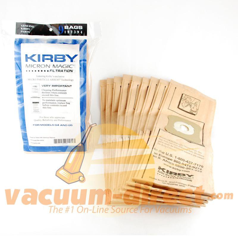 Kirby G4 & G5 Model Micron Magic Filtration Vacuum Bags 9 Pack K-197394