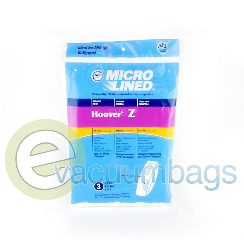 Hoover Style Z Micro-Lined Upright Paper Vacuum Bags by DVC Generic 3 Pack  437638 HR-1496