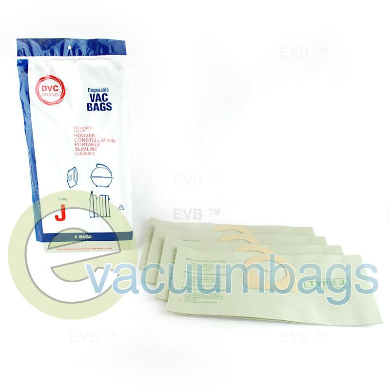 Hoover Style J Canister Paper Vacuum Bags by DVC 4 Pack  405396 40-2400-02