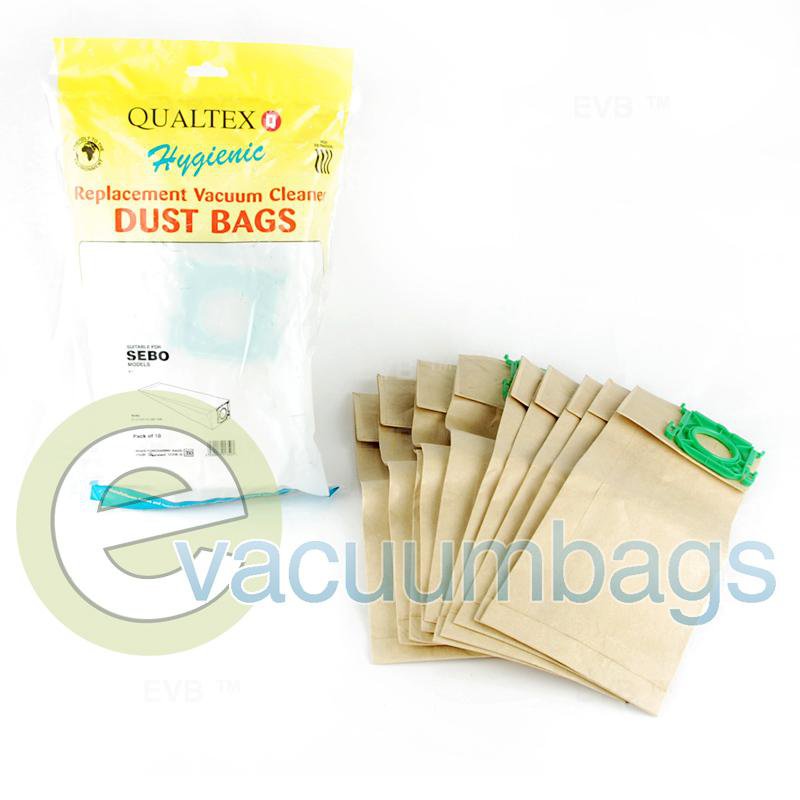 SEBO Straight Suction Air Belt K Series Canister Paper Vacuum Bags 10 Pack  QUASDB350 52-2465-01