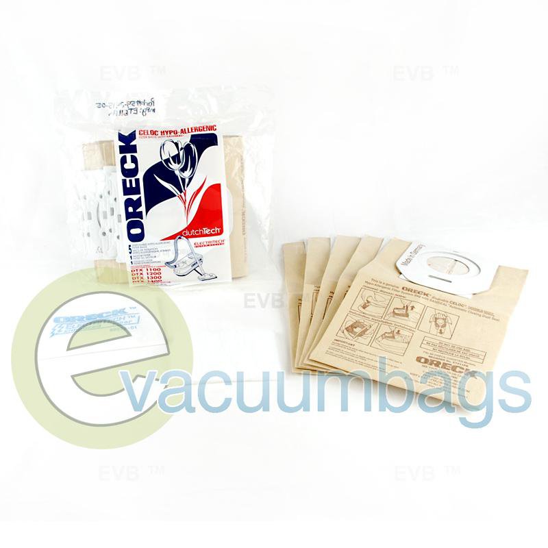 Oreck Dutch Tech Hypo-Allergenic Paper Vacuum Bags 5 Pack + 2 Filters  ET511PK 59-2415-05