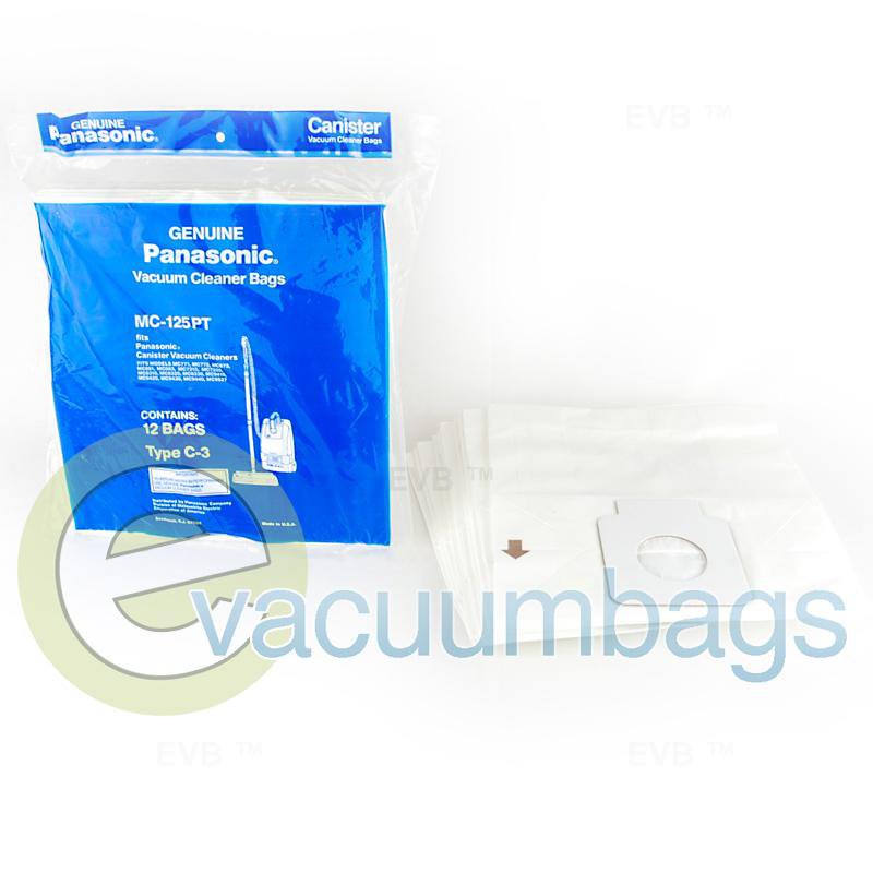 Panasonic Type C-3 Canister Paper Vacuum Bags 12 Pack  MC125PT 63-2410-05