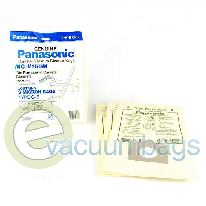Panasonic Type C-5 MC-V150M Canister Paper Vacuum Bags 3 Pack  MC-V150M 63-2422-06