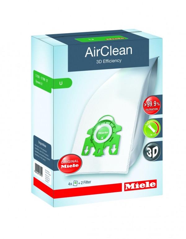 Miele U AirClean 3D Efficiency Vacuum Bags Box of 4 Bags 10123230