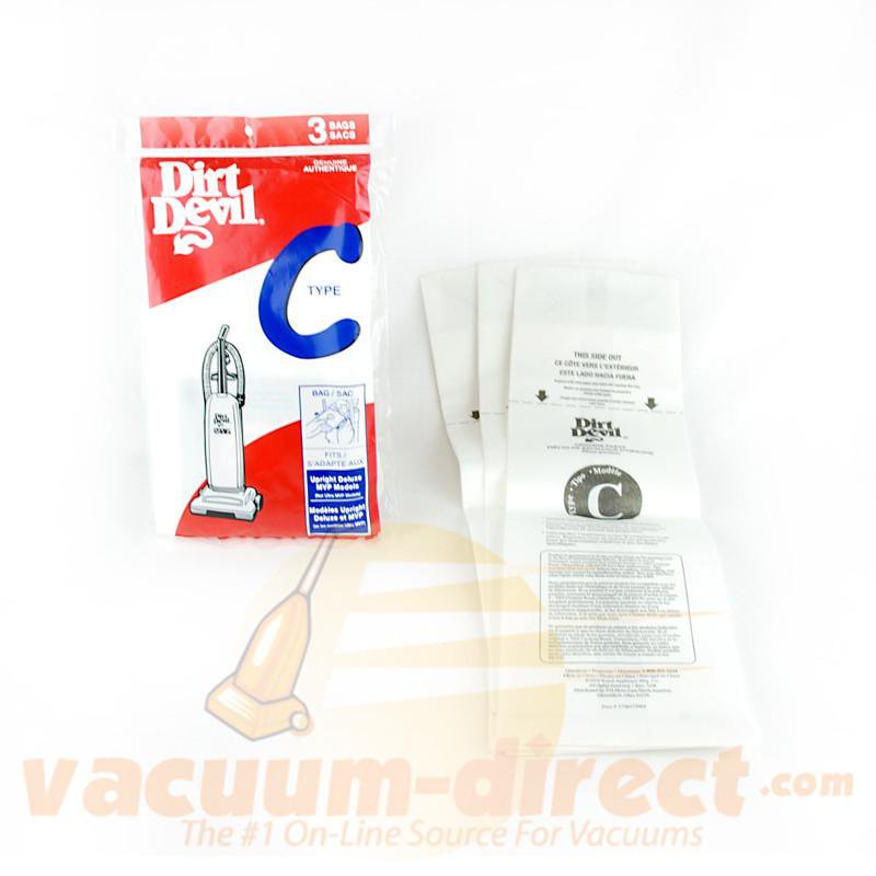 Dirt Devil Type C Deluxe & MVP Upright Vacuum Bags 3 Pack 81-2404-06