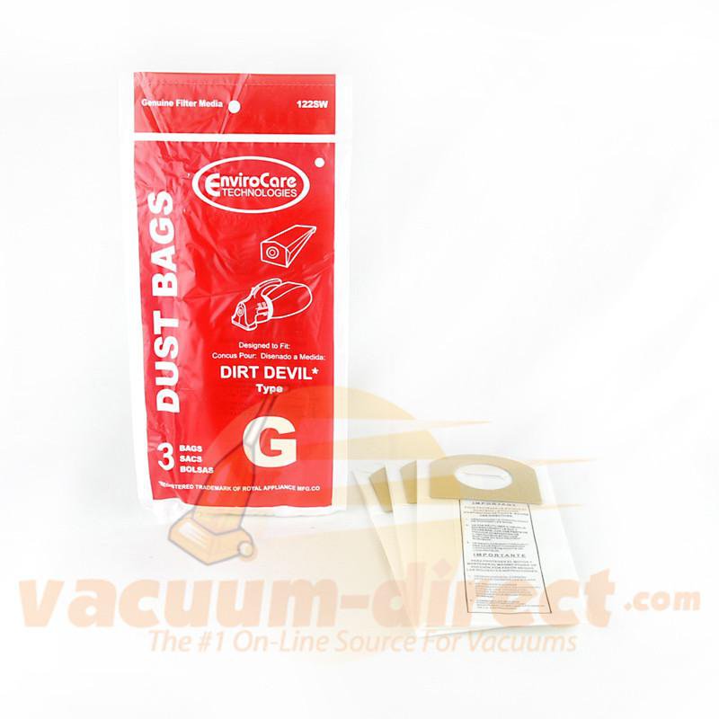 Dirt Devil Type G  Vacuum Bags by EnviroCare 3 Pack  122SW 84-2403-01