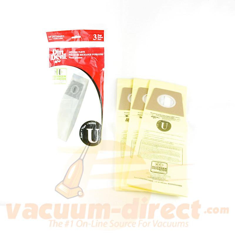 Dirt Devil Type U Microfresh Allergen-Filtering Vacuum Bags 3 Pack 81-2417-04