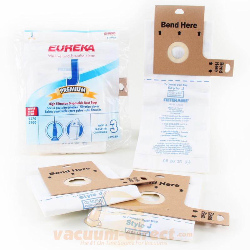 Eureka Style J Premium Upright Vacuum Bags 3 Pack Genuine Eureka Parts E-61995
