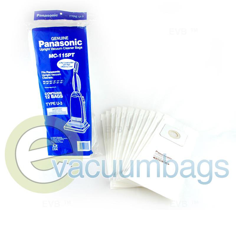 Panasonic Type U-3 Upright Paper Vacuum Bags 12 Pack  MC-115PT 61-2427-05