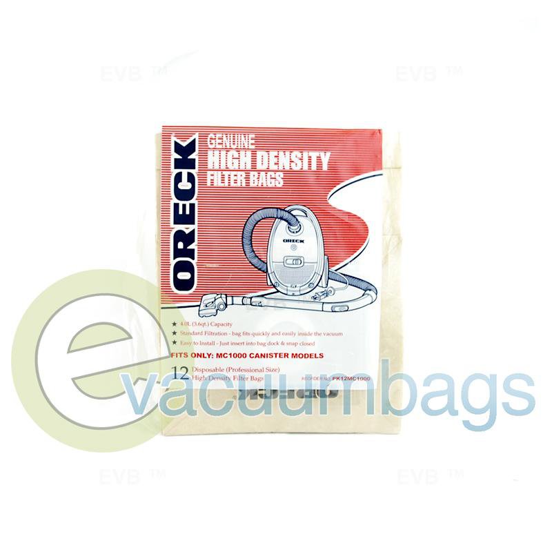 Oreck MC1000 Quest Canister High Density Genuine Paper Vacuum Bags 12 Pack  PK12MC1000 O-PK12MC1000