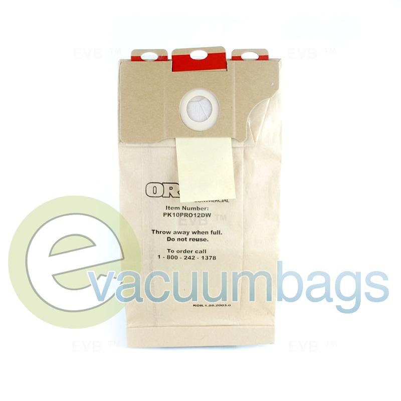 Oreck Pro 12 Commercial Upright Paper Vacuum Bags 10 Pack  PK10PRO12DW 59-2411-09