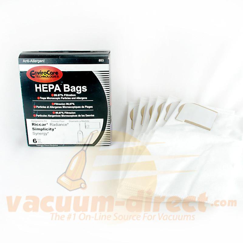 Riccar Radiance Type X Generic HEPA Vacuum Bags by EnviroCare 6 Pack  853 52-2434-02