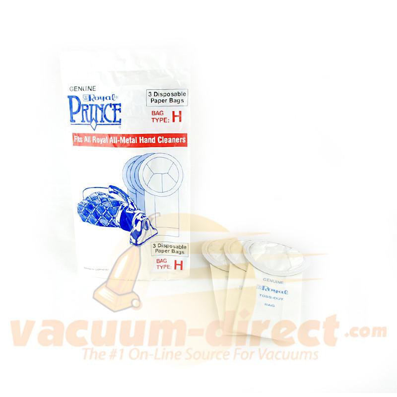 Royal Type H Prince All-Metal Hand Vac Disposable Bags 3 Pack 85-2400-01