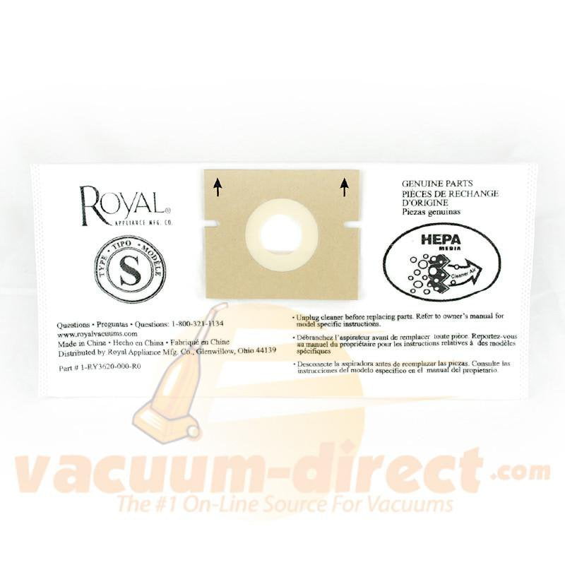 Royal Type S HEPA Filter Media Vacuum Bag Single Bag Genuine Royal RO-RY3620